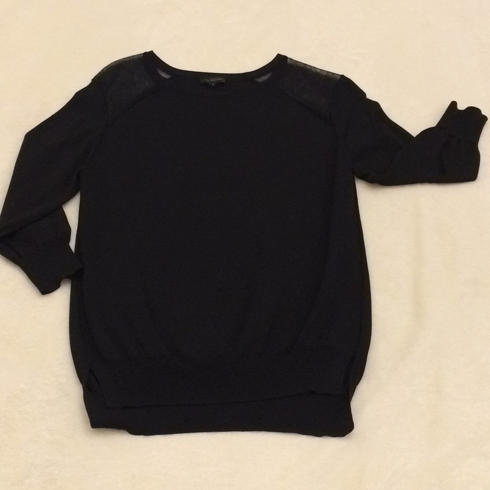 3/4 Sleeve Black Sweater